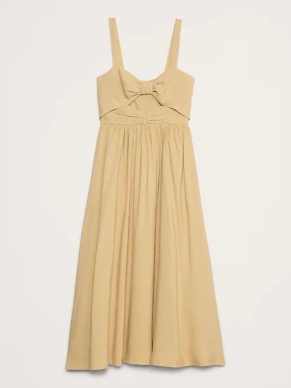 Linen-Blend Cutout Midi Dress from Banana Republic